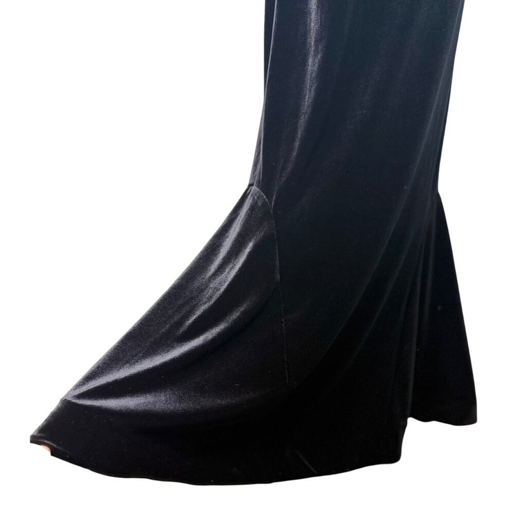Rickie Freeman Teri Jon Black Sz 8 Velvet Lace Mermaid Gown 8 Black Tie Formal - Picture 6 of 10